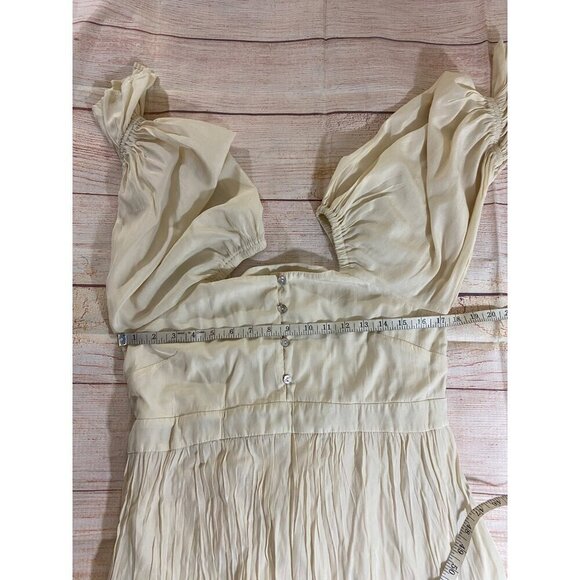 Listiele Women's Beige Bohemian Gypsy Puff Sleeve Maxi Dress - Medium - Picture 8 of 15